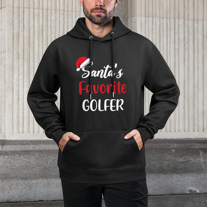 Santas Favorite Golfer Pajama Christmas Golf Funny Breathable Fabric Hoodie