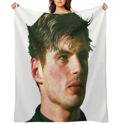 Max F1 Driver Sweaty Serious Face Throw Blanket