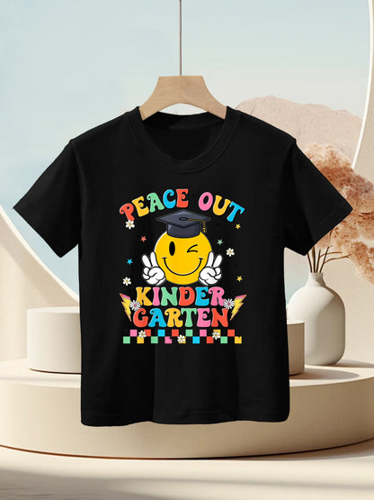 Peace Out Kindergarten Graduation Last Day Teachers Boys Gir Kids T-Shirt