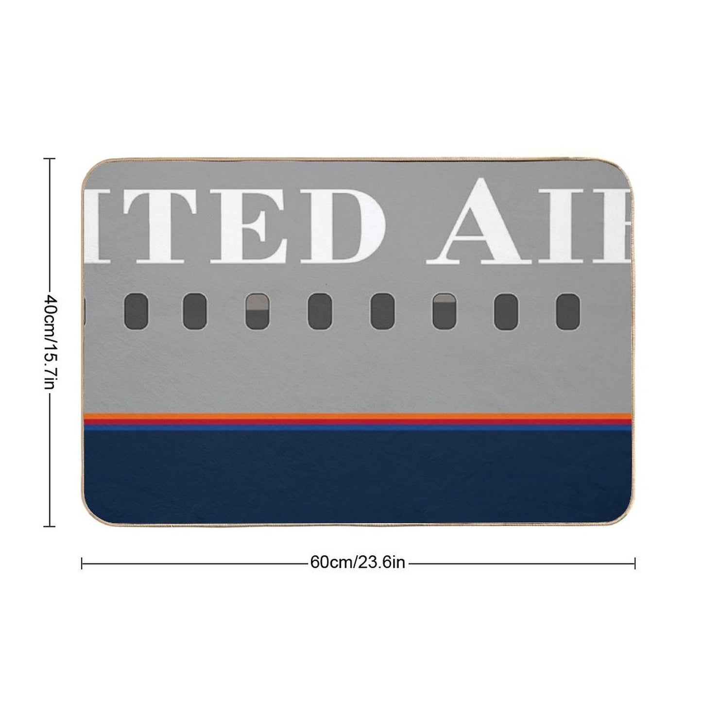 Plane Tees - United Airlines (Battleship Gray)  Pet-Safe Bath Mat
