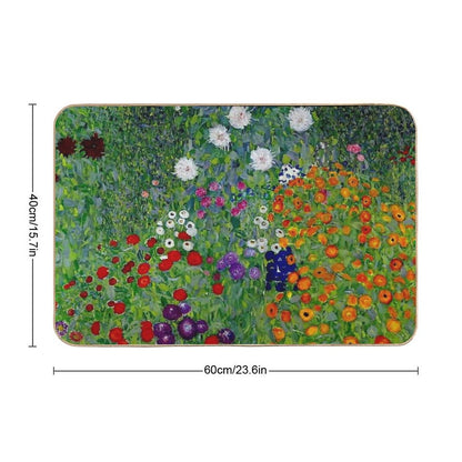 GUSTAV KLIMT  Vintage 1918 Bauerngarten Flower Garden Print Bath Mat