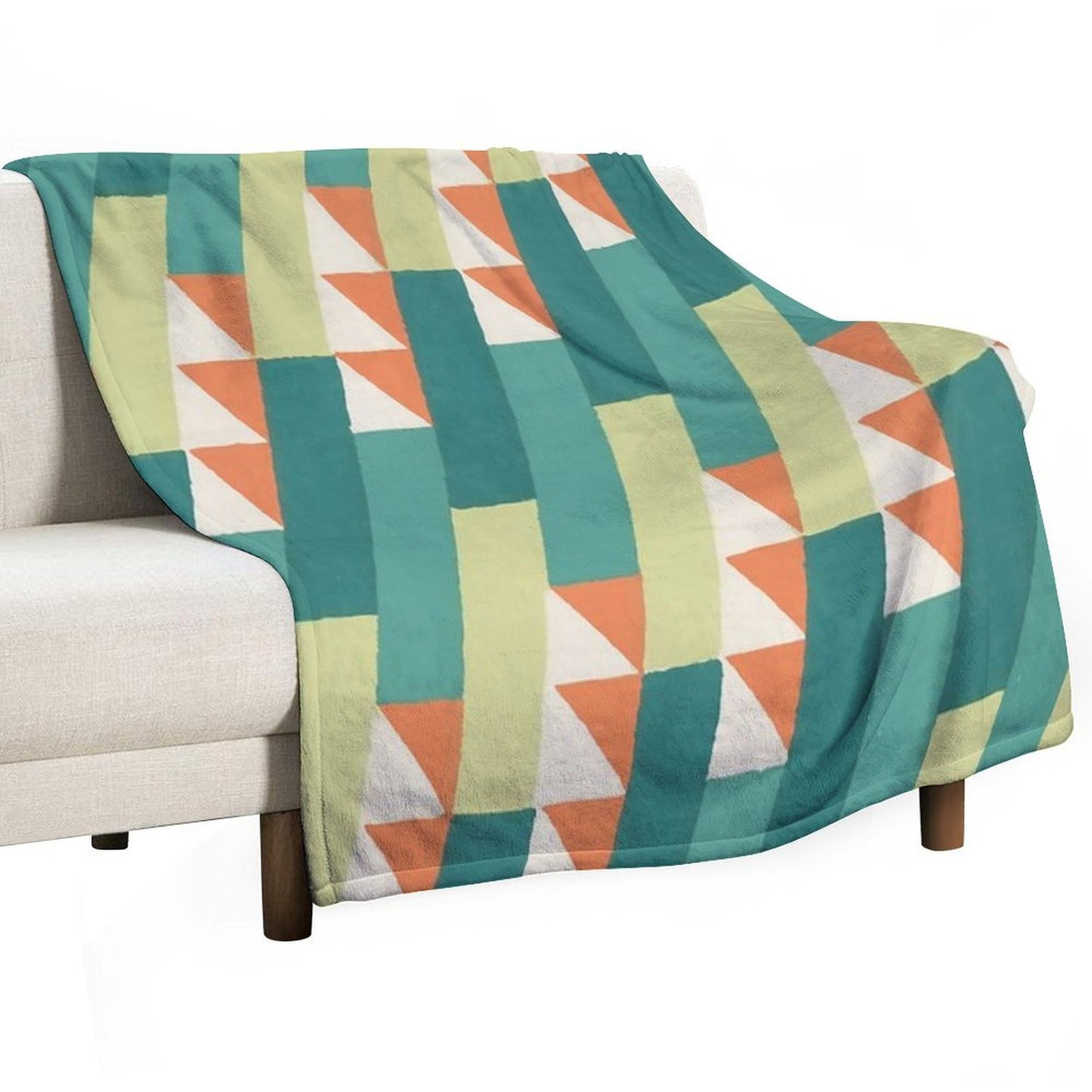 Diagonal Geometric Pattern – Vibrant Retro Style Throw Blanket