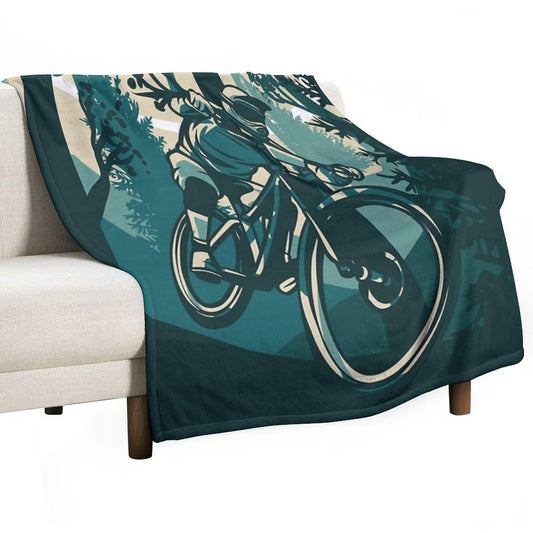Mountain Biker Throw Blanket