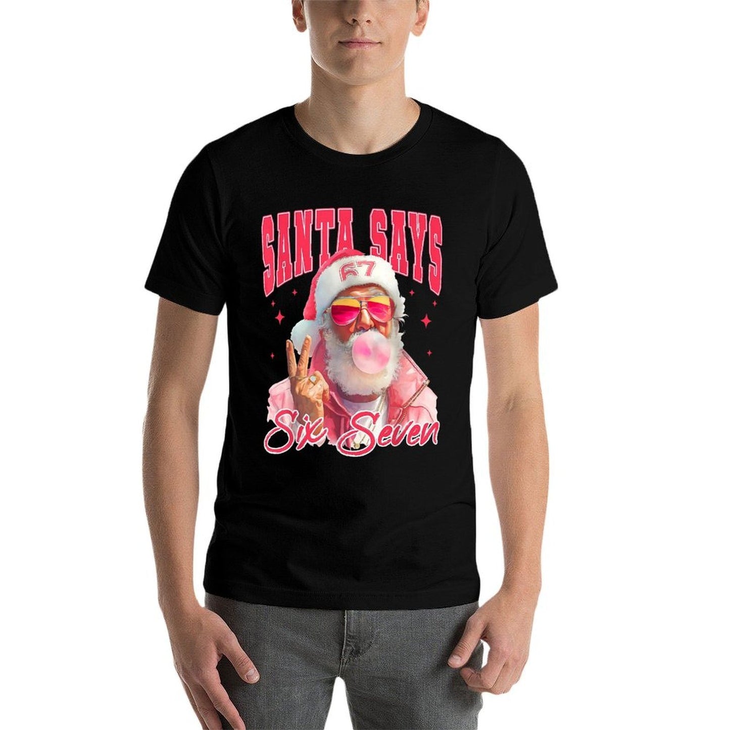 Funny Santa Says Six Seven Christmas 67 Meme Xmas Boys Girls  Versatile T-Shirt