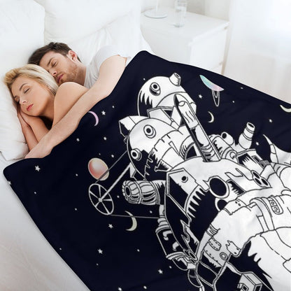 Castle in A Starry Night Throw Blanket