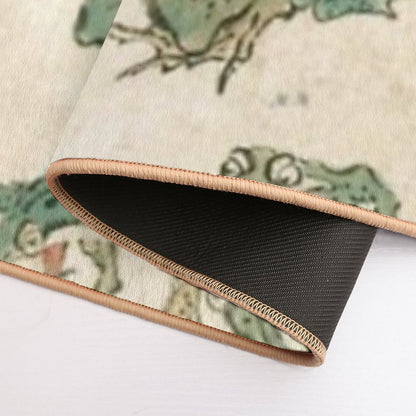 Battle Of The Frogs - Kawanabe Kyosai Durable Bath Mat