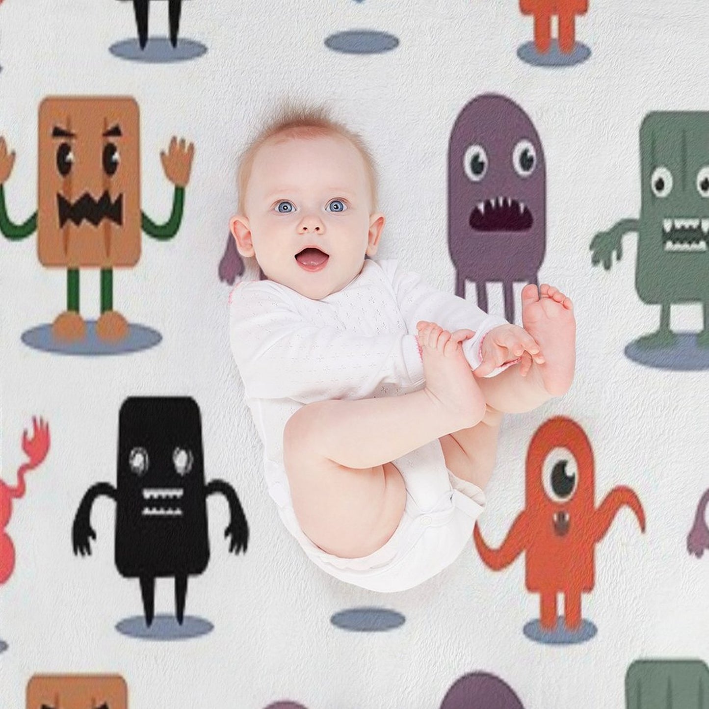 Monster Collection Pattern Throw Blanket