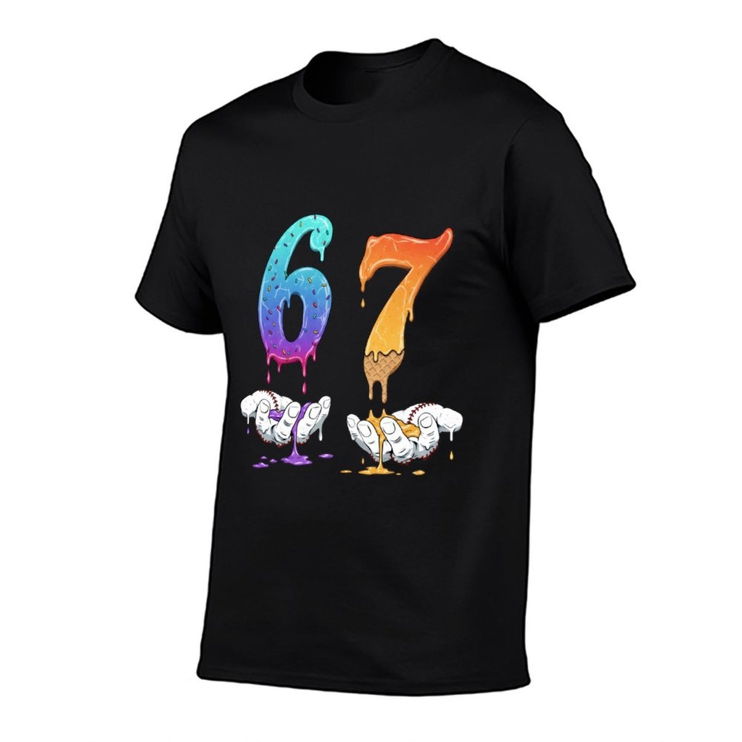 67 Meme Funny Baseball Kids Girls Humor Number 6 7  Odor-resistant T-Shirt