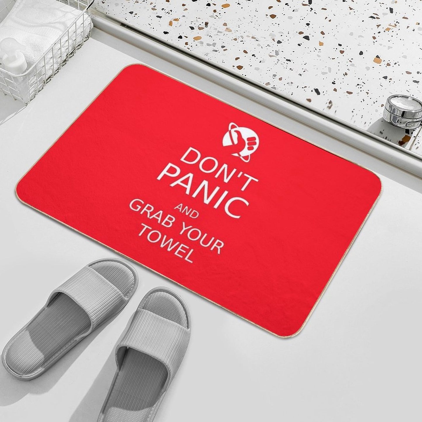 Don't Panic And Grab Your Towel Bath Mat
