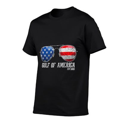 Gulf of US America Est 2025 US Flag Sunglasses T-Shirt