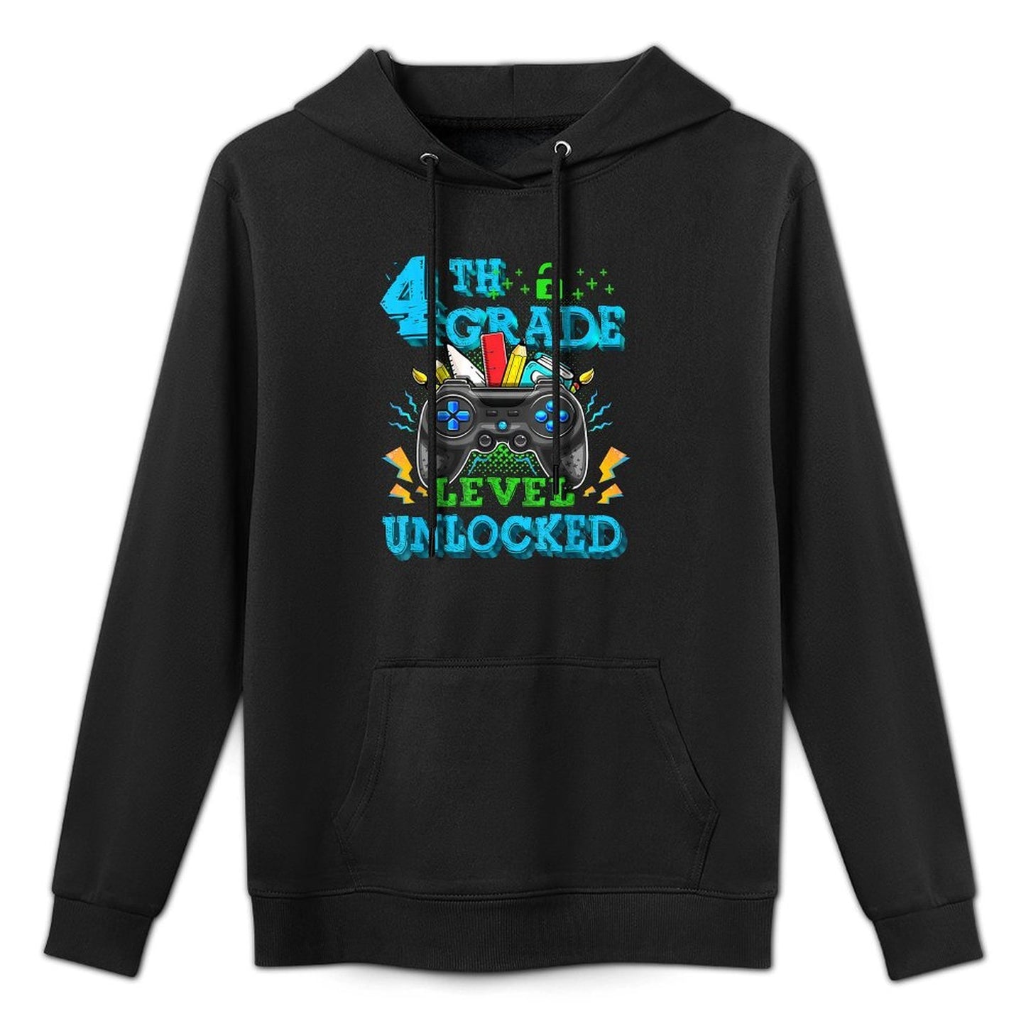 Level 4th Grade Unlocked Back To School First Day Boys Girls Pilling-Resistant Hoodie