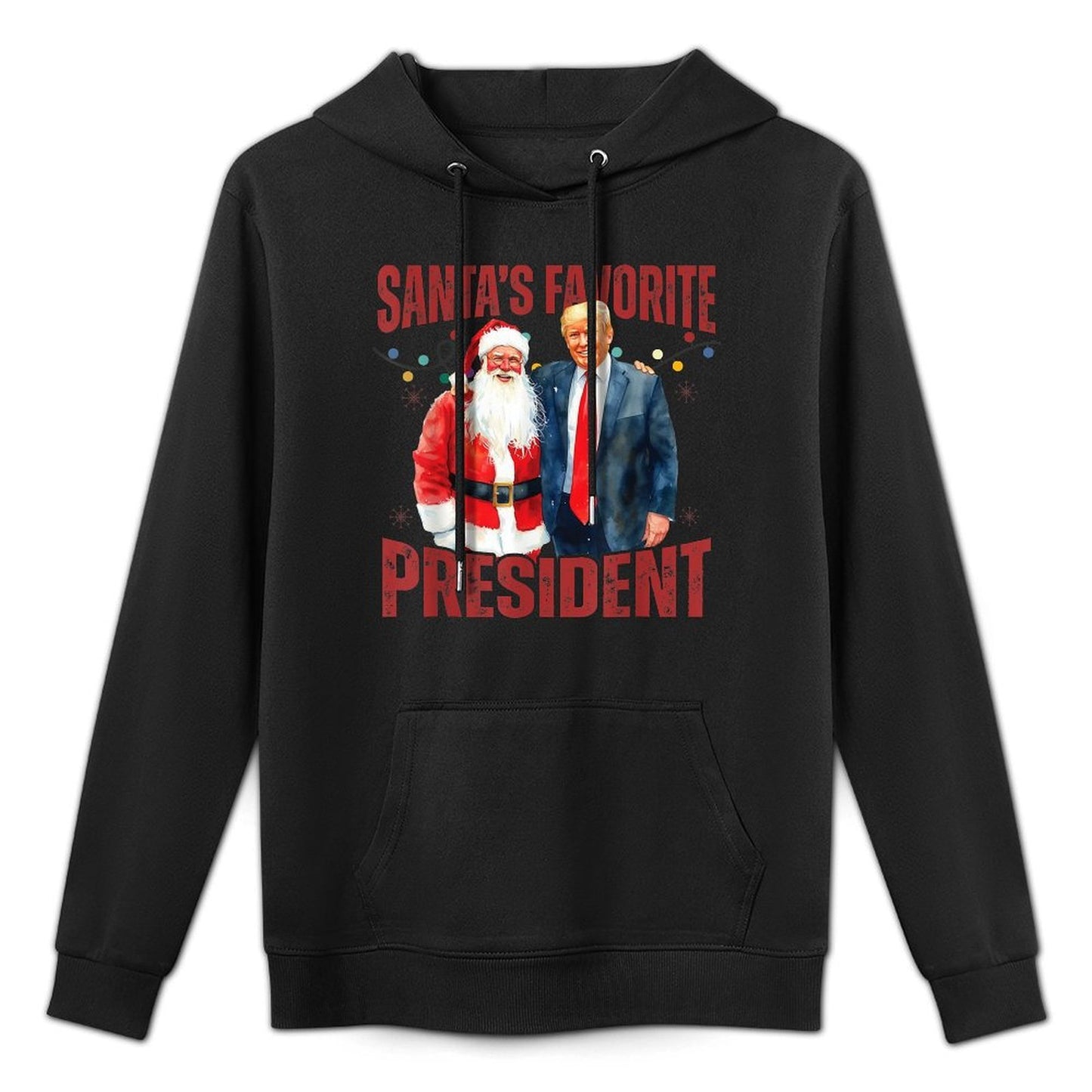 Santas Favorite President Trump Christmas Santa Hat Casual Wear Hoodie