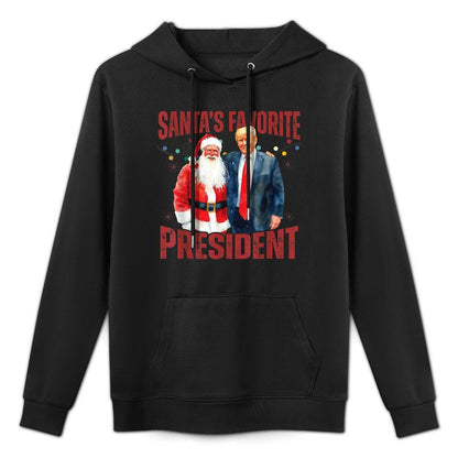 Santas Favorite President Trump Christmas Santa Hat Casual Wear Hoodie