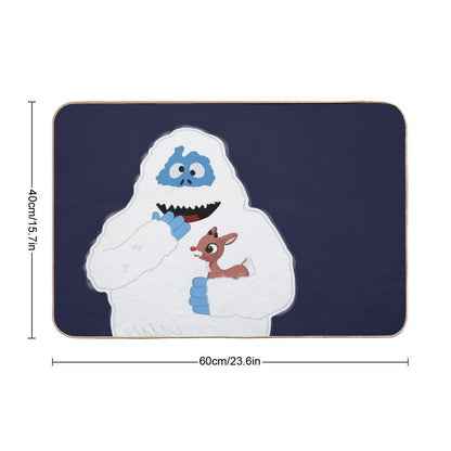 Classic Christmas Abominable Snowman with Rudolph © GraphicLoveShop Bath Mat
