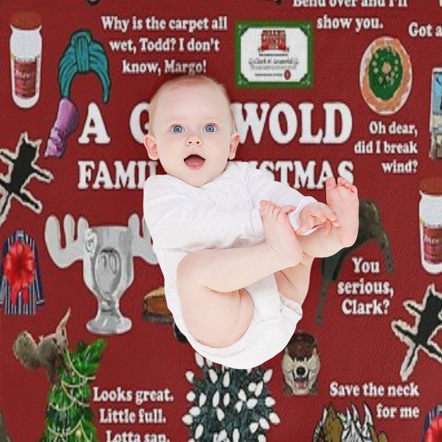 Christmas Vacation Collage Throw Blanket