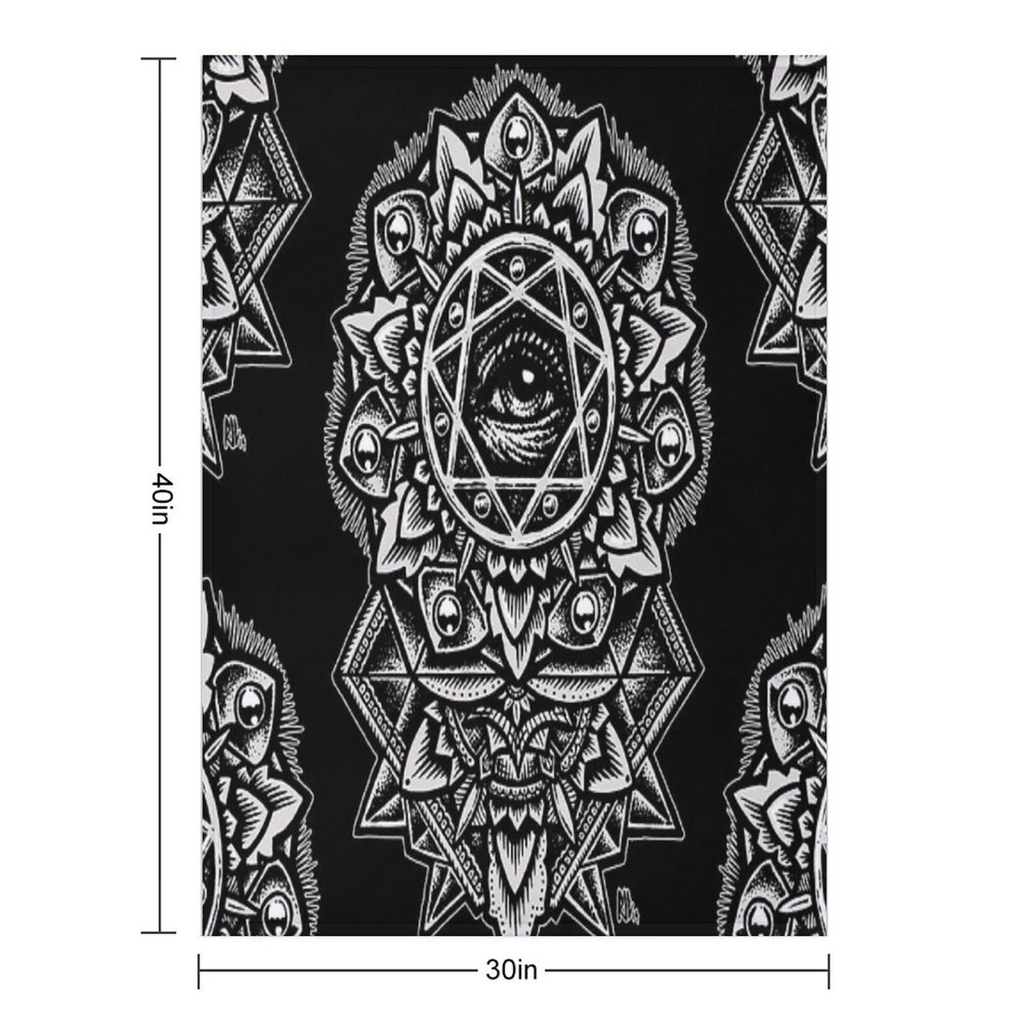 Eye of God Flower Mandala Throw Blanket