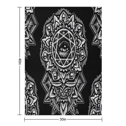 Eye of God Flower Mandala Throw Blanket