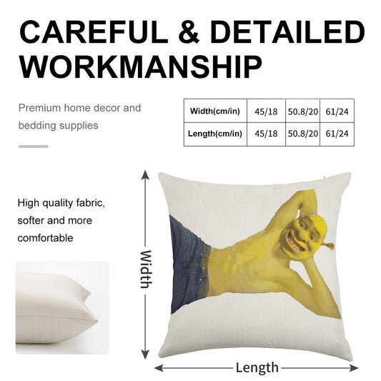 SEXXXYYY SHREK! Linen Throw Pillow Cover