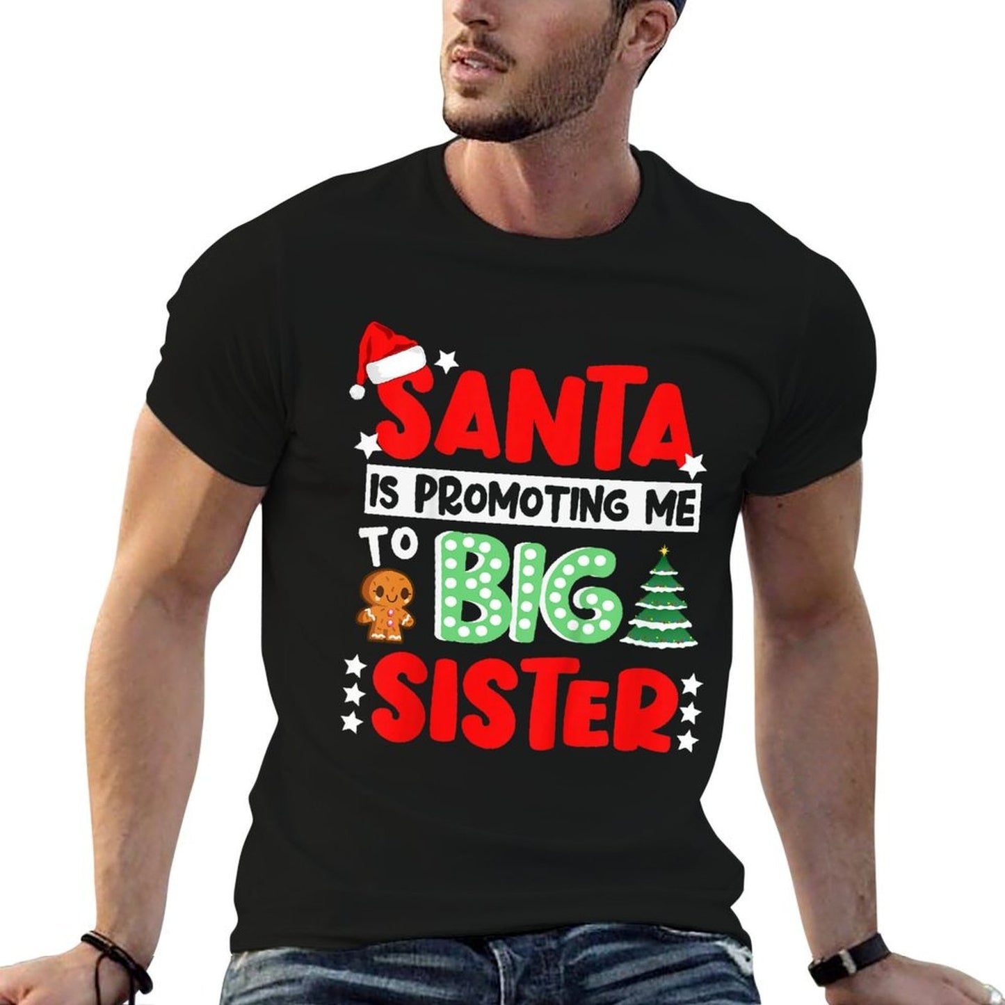 Santa Is Promoting Me to Big Sister Christmas  Summer-ready Fabric T-Shirt