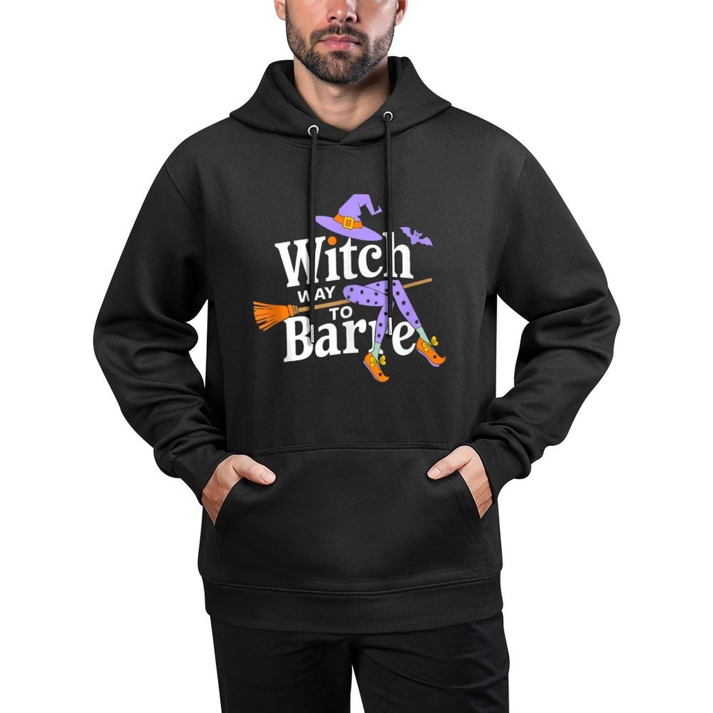 Witch Way to Barre Funny Pure Barre Halloween Workout Design Shape Retention Hoodie