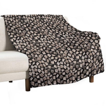 Scrabble Tile Madness Pattern Throw Blanket