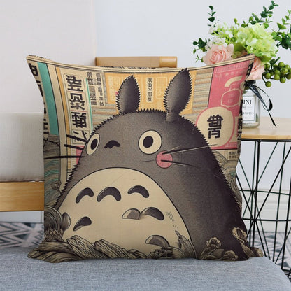 Vintage Japanese Poster Japanese Icon with Retro Charm Linen Throw Pillow Cover