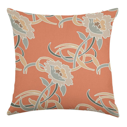 Golden Girls Couch Pattern Linen Throw Pillow Cover