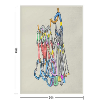 Rack of Rock Climbing Gear Throw Blanket