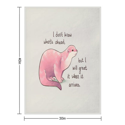 I Don't Know What's Ahead Otter Throw Blanket