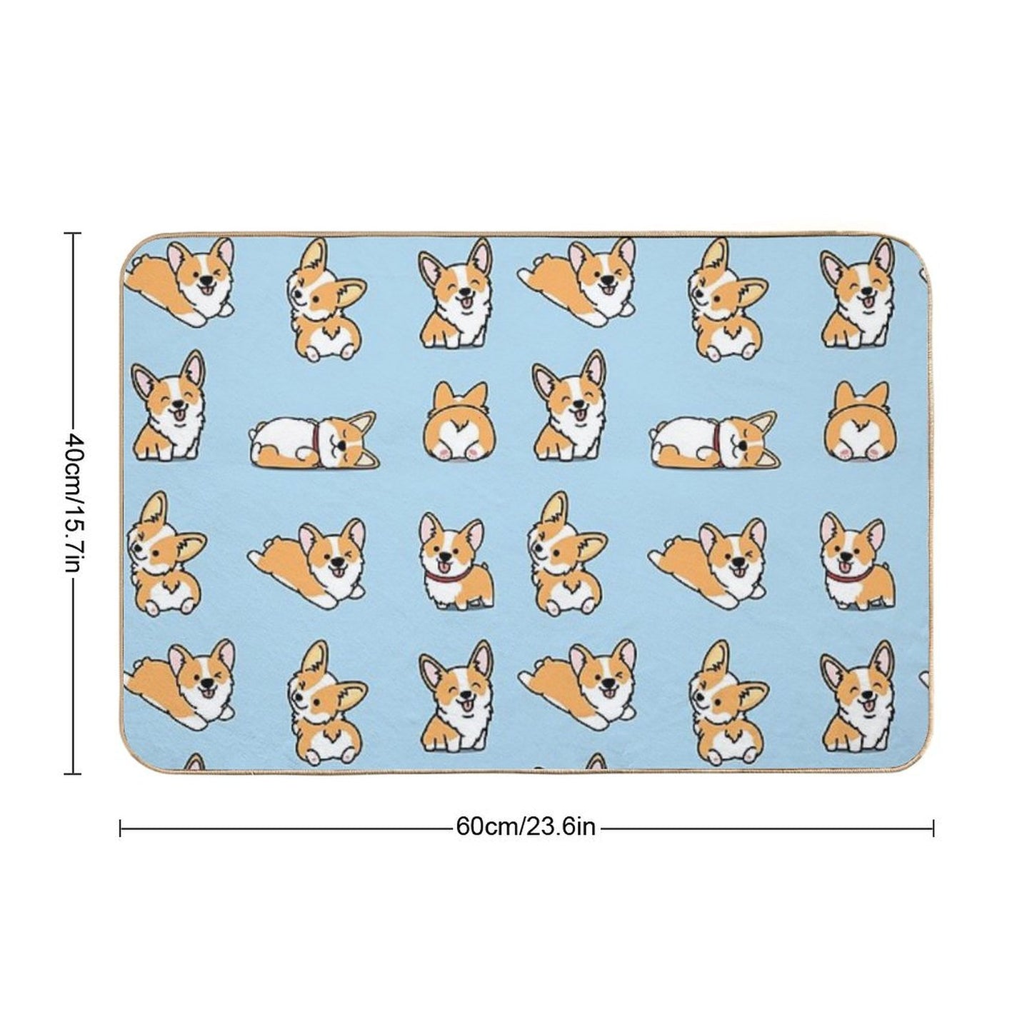Kawaii Corgi Bath Mat