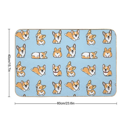 Kawaii Corgi Bath Mat