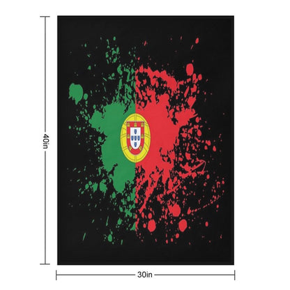 Portugal Souvenir Landmark, Portugal Flag Travel Throw Blanket