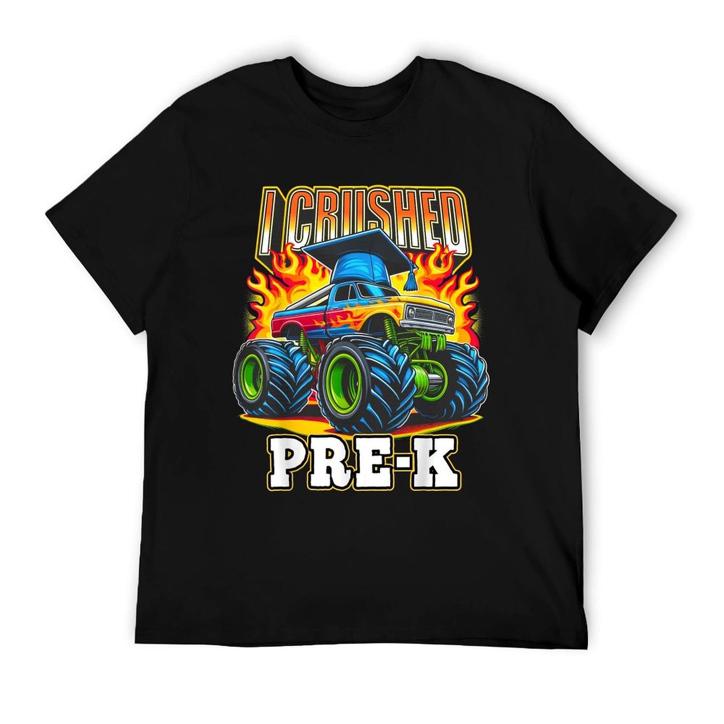 Graduation Pre-K Monster Truck Boys I Crushed Preschool Grad T-Shirt
