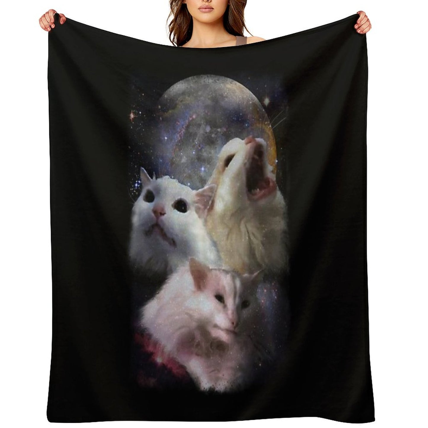 Triple Thurston Moon Cats! Throw Blanket
