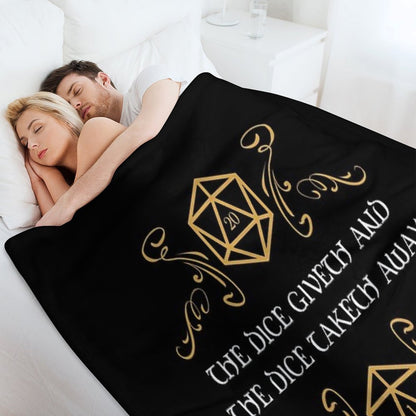 The Dice Giveth And Taketh Away Natural 20 And Critical Fail Throw Blanket