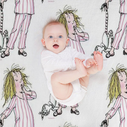 Yawning Eloise in Her Pajamas Throw Blanket