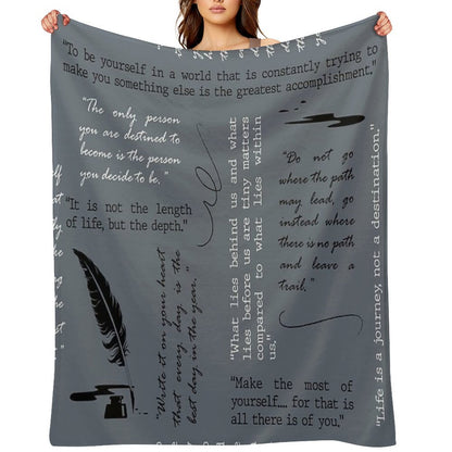 Ralph Waldo Emerson Quotes - Literary - Poetry Throw Blanket