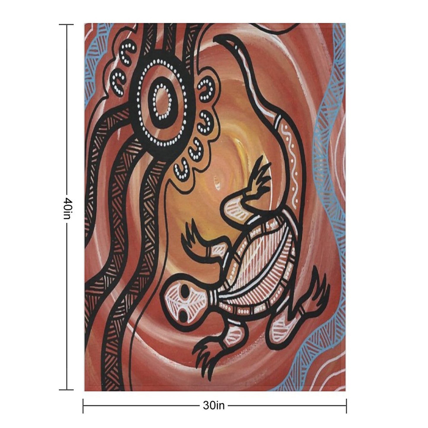 Authentic Aboriginal Art - Lizard Throw Blanket