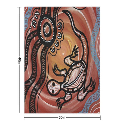 Authentic Aboriginal Art - Lizard Throw Blanket