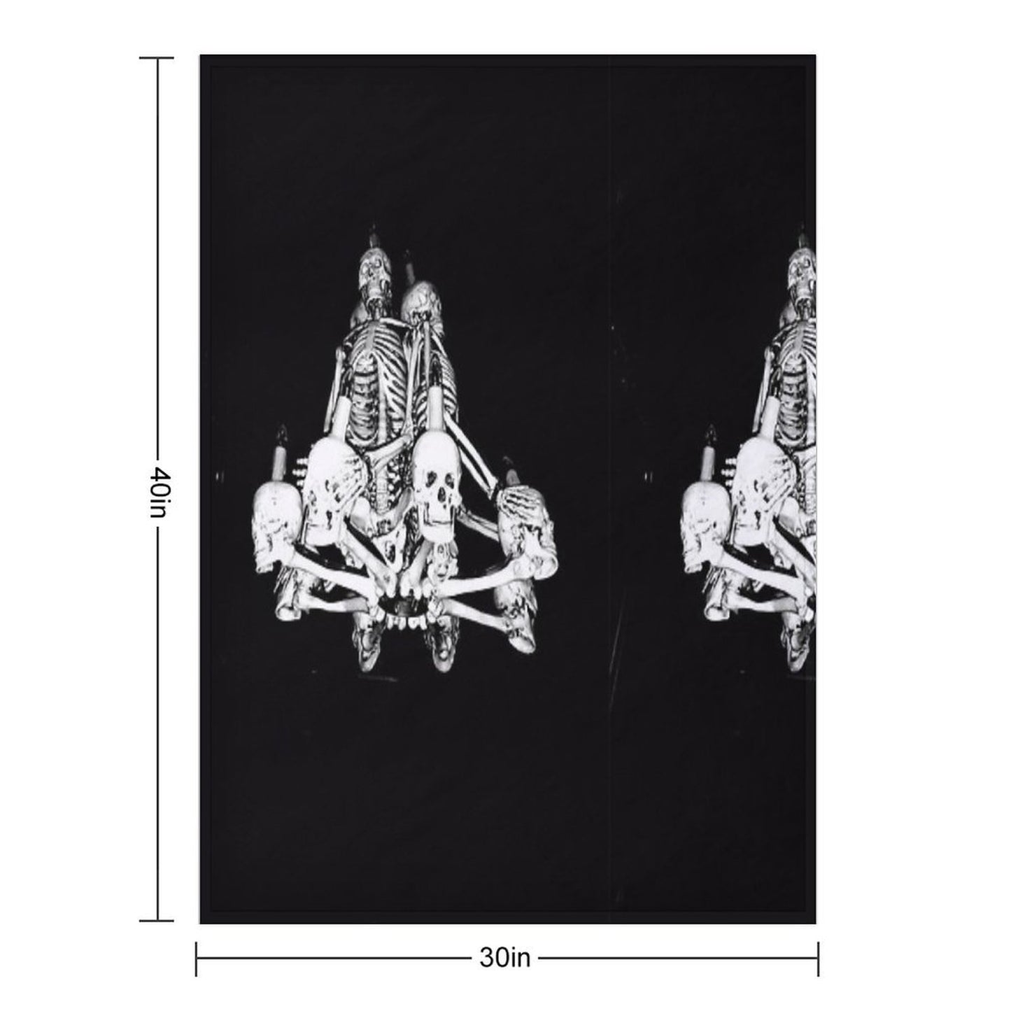 Dancing Bones in Dark Silence Throw Blanket