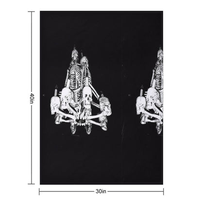 Dancing Bones in Dark Silence Throw Blanket