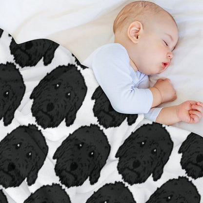 Charcoal Poodle - Dark Gray Goldendoodle! Black Labradoodle! Adorable Doodle Teddy Bear Dog - in Chocolate Brown, Dark Brown Dog Throw Blanket