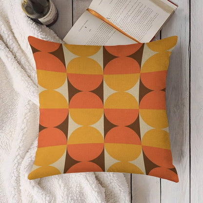Mid Century Modern Geometric Abstract Pattern 727 Linen Throw Pillow Cover