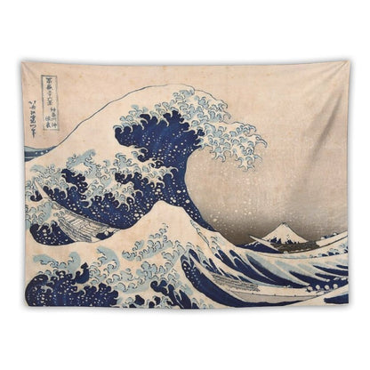 Classic Japanese Great Wave Off Kanagawa by Hokusai Wall Tapestry Traditional Version HD High Quality Tapestry