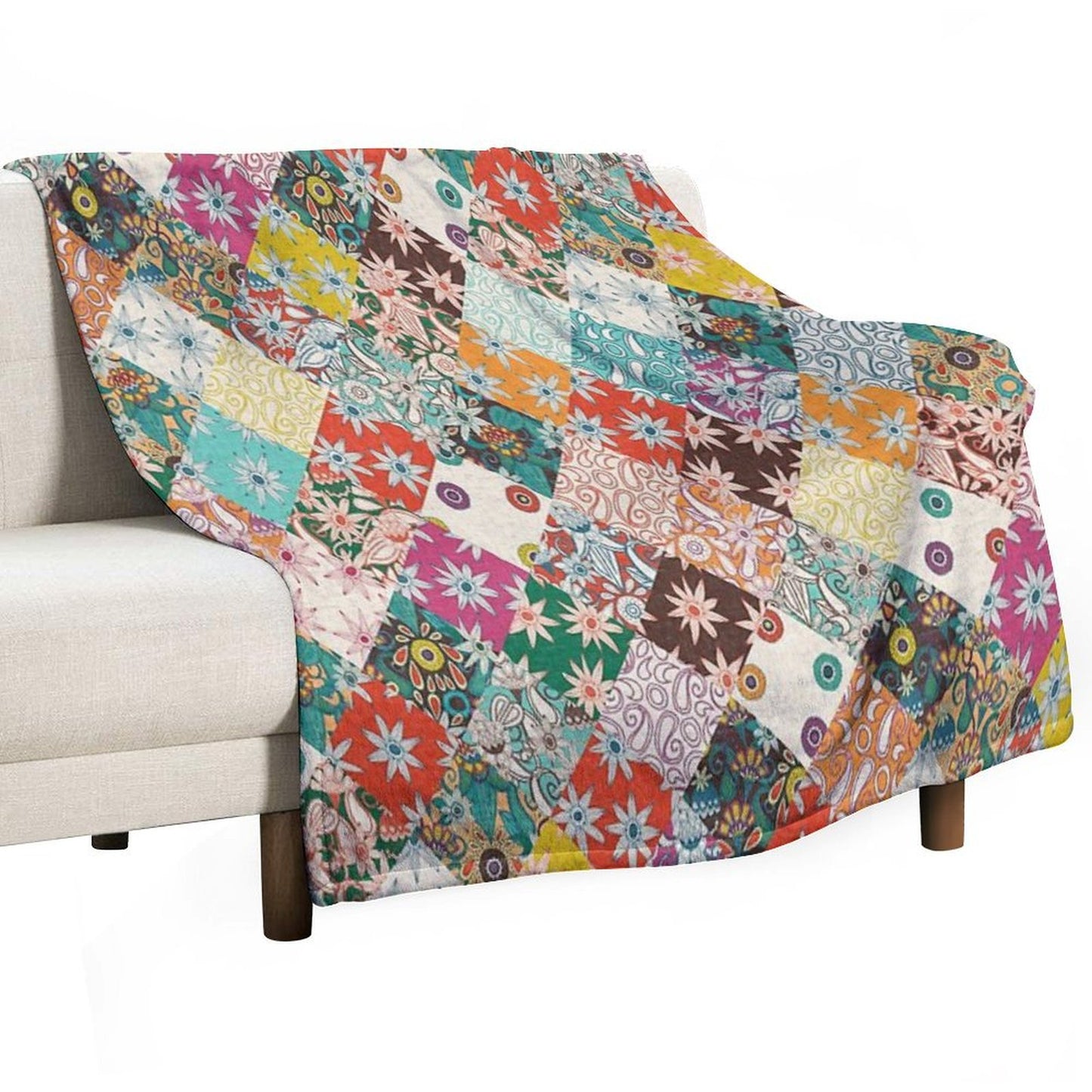Sarilmak Patchwork Throw Blanket