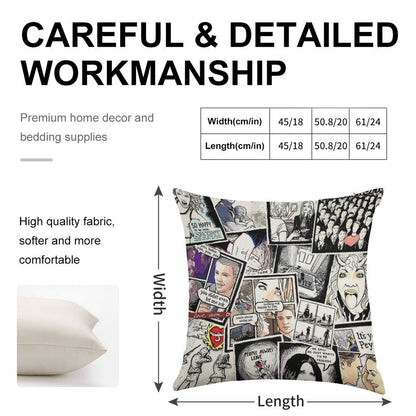 Peyton's Artwork Collage Linen Throw Pillow Cover