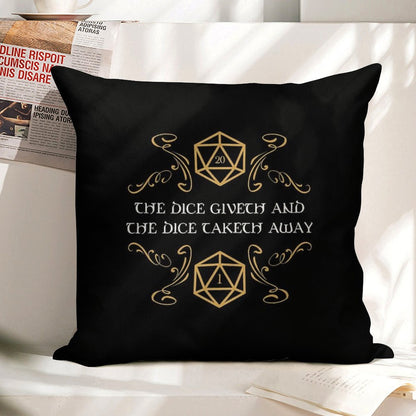 The Dice Giveth And Taketh Away Natural 20 And Critical Fail Linen Throw Pillow Cover