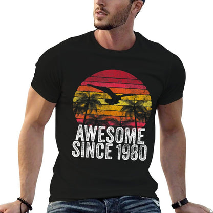 Awesome Since 1980 40th Birthday Gift Vintage Men Women  Vintage-inspired T-Shirt