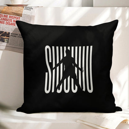 Siuuu CR7, Cristiano Ronaldo Funny Linen Throw Pillow Cover