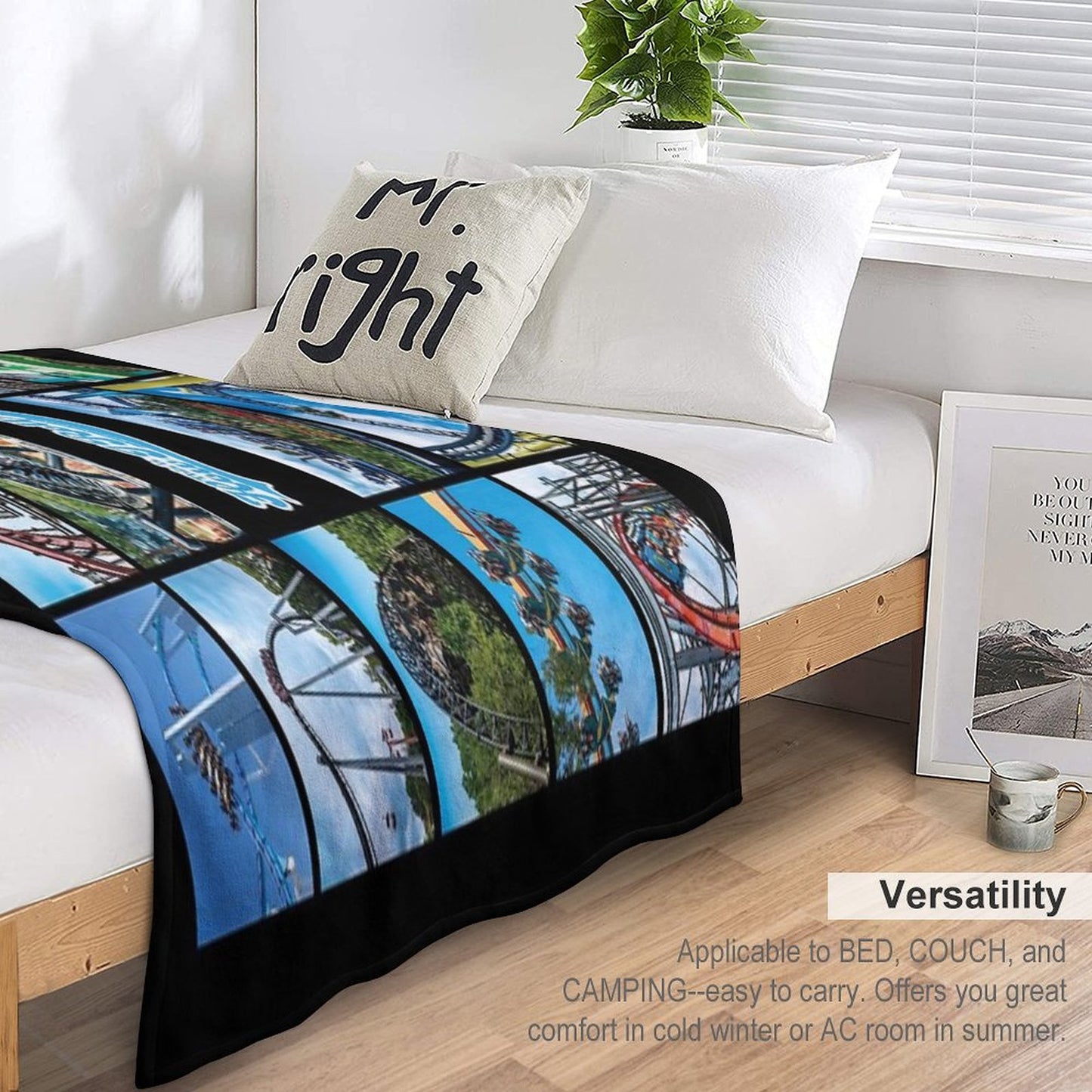 This Is How I Roll Roller Coaster Collage Throw Blanket